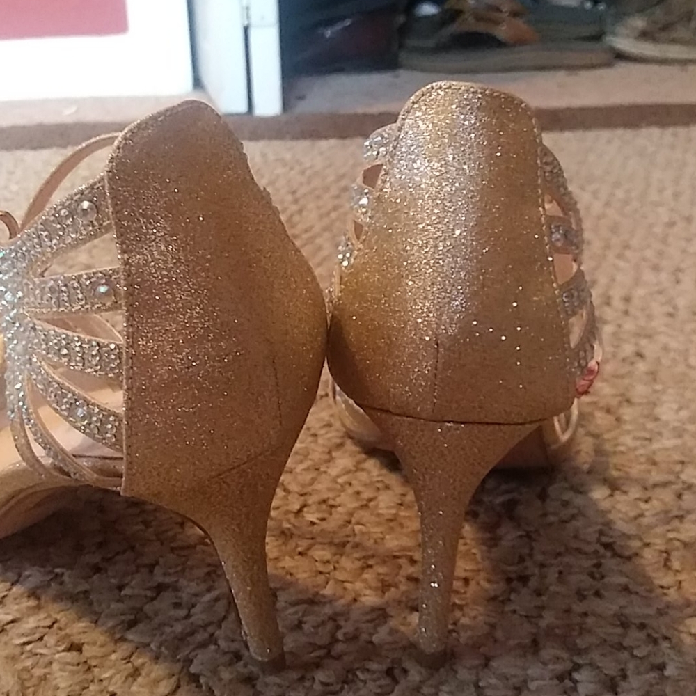 Gold Rhinestone Heels - Picture 3 of 5